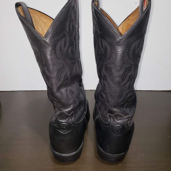 Tony Lama RR4002 Black Leather  Men\'s Cowboy  Boots 11D main image 12
